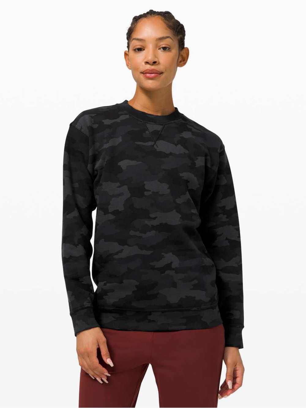 🖤 Lululemon All Yours Crew Heritage 365 Camo Deep Coal Multi Sweatshirt Size 6